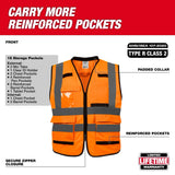 Chaleco de seguridad naranja de alto rendimiento y alta visibilidad Clase 2: S/M Milwaukee 48-73-5051 - imagen 5