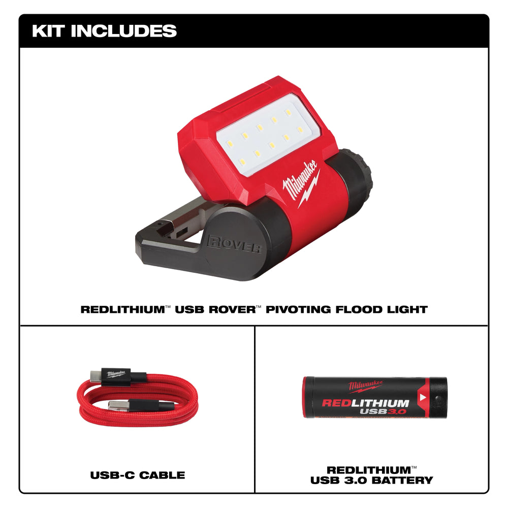Reflector pivotante REDLITHIUM™ USB ROVER™ Milwaukee 2114-21 - imagen 3