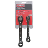 Juego de llaves de estrías de matraca reversible 4 en 1 métricas,12 puntas,2 piezas,rack Urrea 1170M - imagen 3