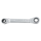 Llave de estrías pulido espejo acodada de matraca en pulgadas, 12 puntas, 1/2" x 9/16" Urrea 1183