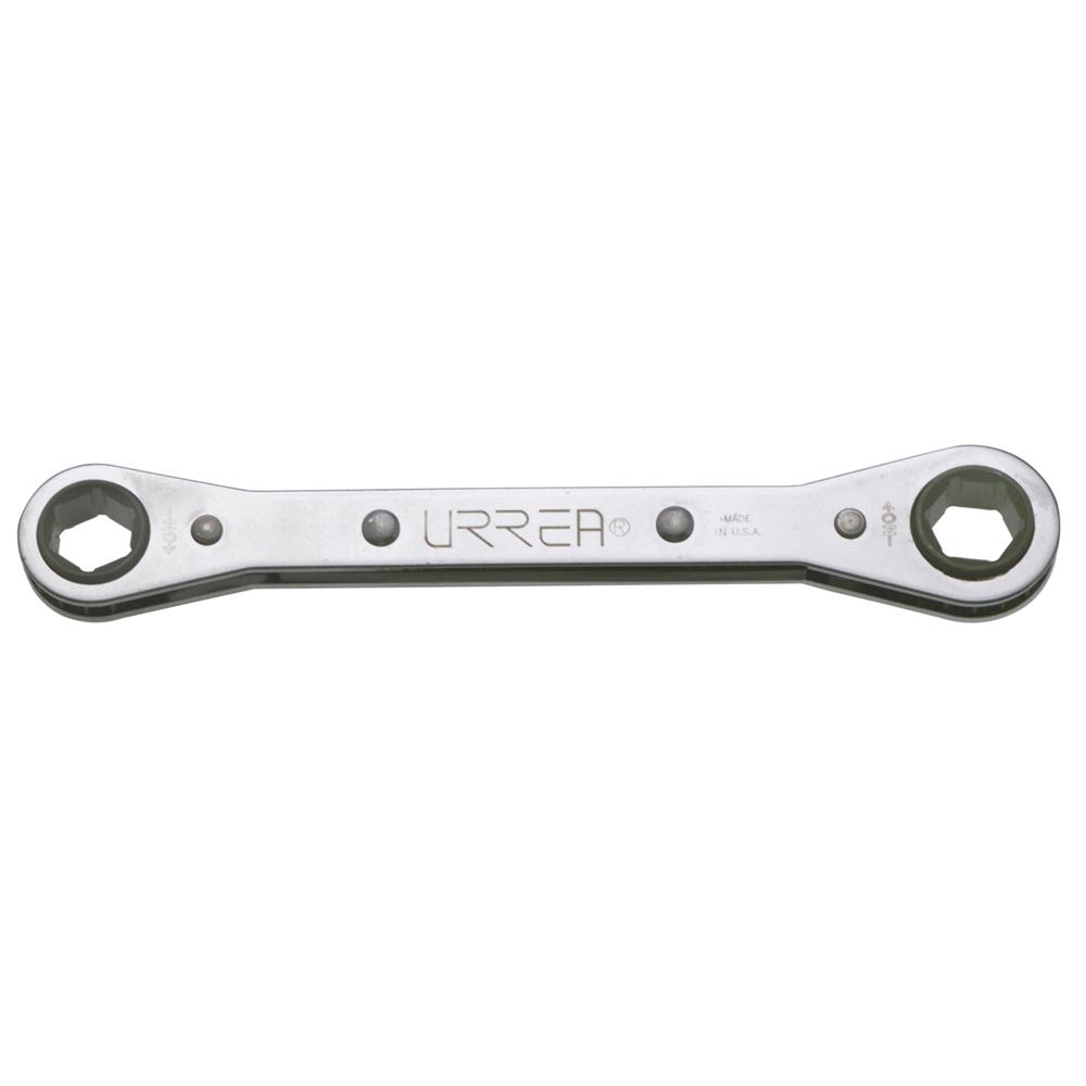 Llave de estrías pulido espejo plana de matraca métrica, 12 puntas, 10 x 11 mm Urrea 1192MA
