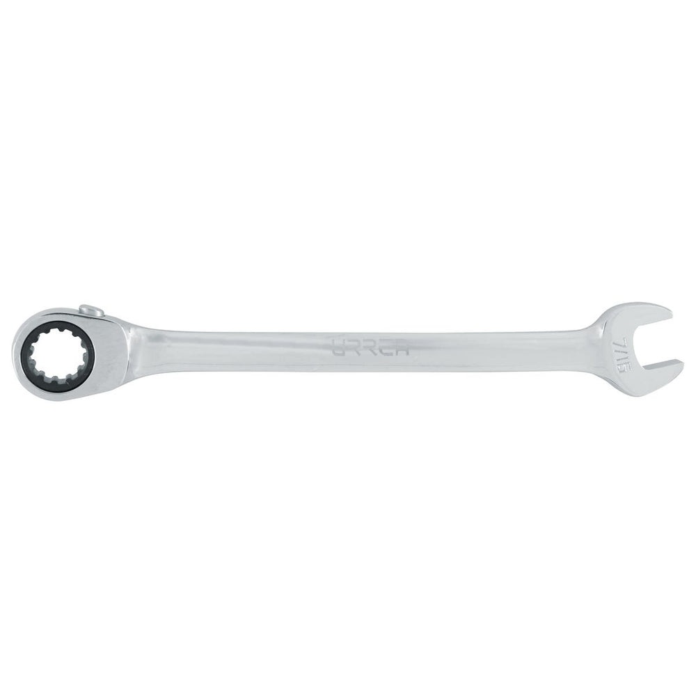 Llave combinada pulido espejo de matraca spline reversible en pulgadas, 7/16" Urrea 1214CMR - imagen 3
