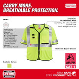 Chaleco de seguridad de malla amarilla de gran visibilidad clase 3 AR/FR Cat. 1, tallas 2XL/3XL Milwaukee 48-73-5223 - imagen 3