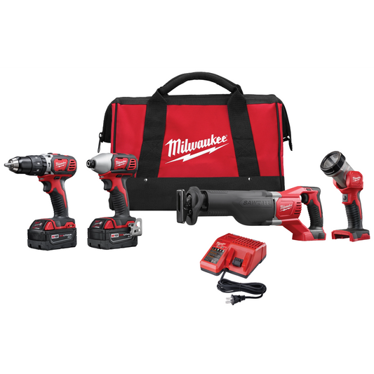 Kit combinado de 4 herramientas con batería de ION DE LITIO inalámbricas M18™ Milwaukee 2696-24