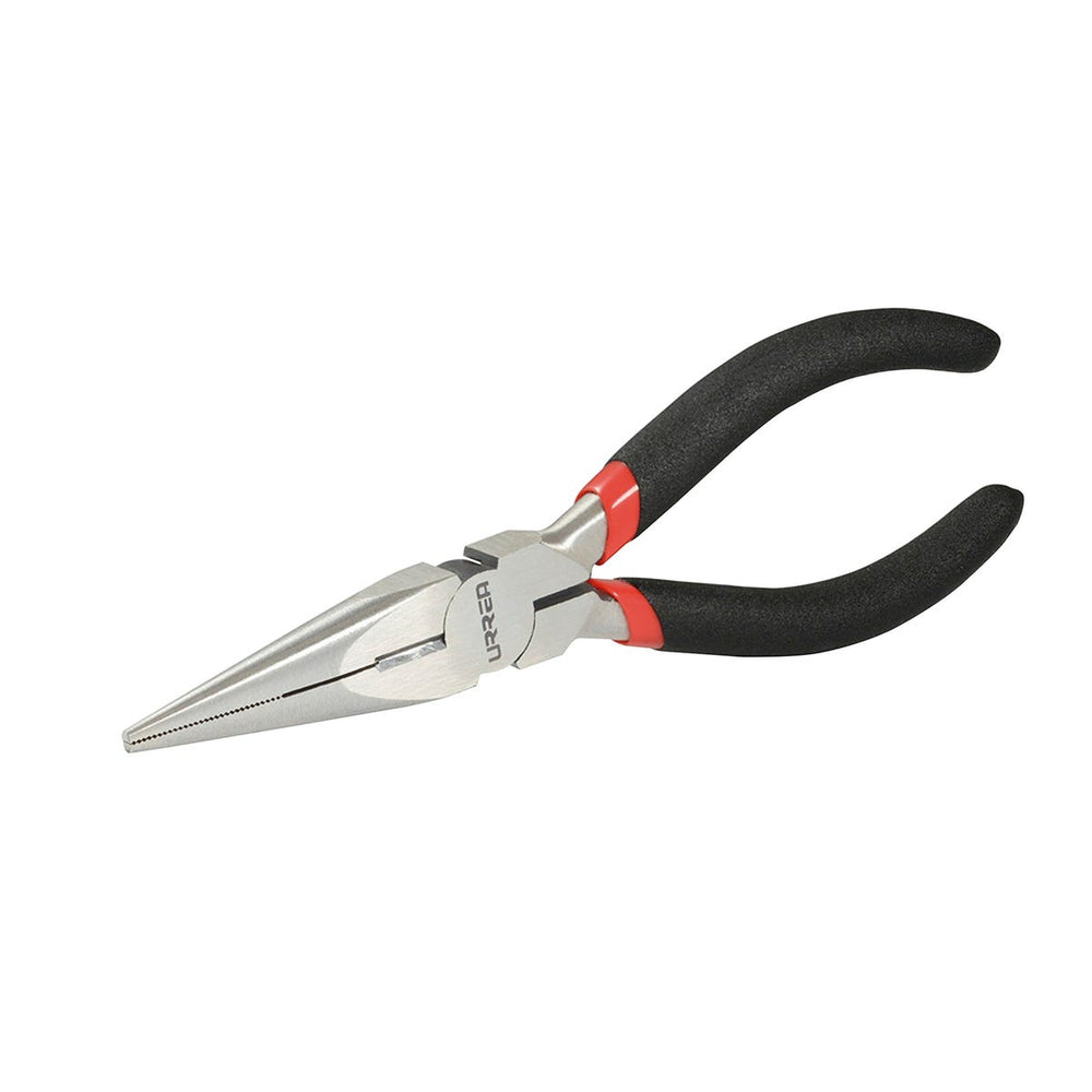 Pinza para electricista con mango rubber grip punta larga corte lateral de 6-3/4" Urrea 226GI