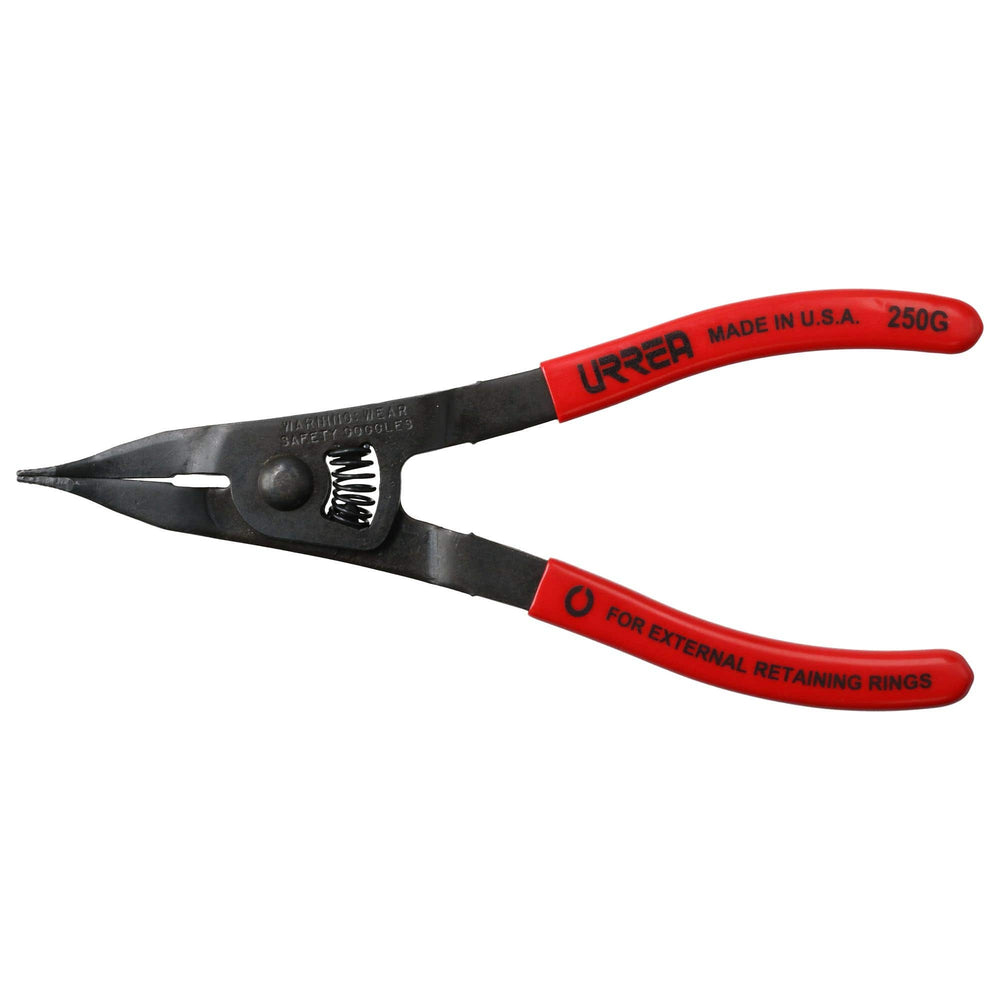 Pinza para anillos de retención con mango rubber grip punta plna tipo externo ángulo de 0° Urrea 250G – imagen 5