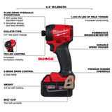 Kit de destornillador hidráulico hexagonal M18 FUEL™ SURGE™ de 1/4" Milwaukee 2761-22 - imagen 8