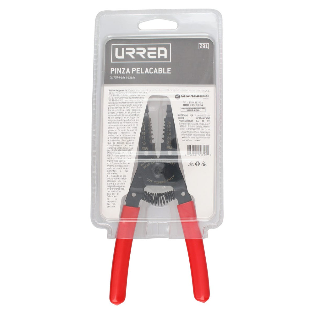 Pinza pelacable con mango air cushion 10-20 AWG alta palanca de 6-3/4" Urrea 291 - imagen 5
