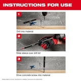 Juego de instalación de tornillos para hormigón con broca de carburo para múltiples materiales SHOCKWAVE Impact Duty™, 7 piezas Milwaukee 48-20-8877 - imagen 5