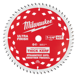 Hoja circular de corte corte Ultra Finish de 7-1/4" de 60 toneladas de grosor Milwaukee 48-40-0730