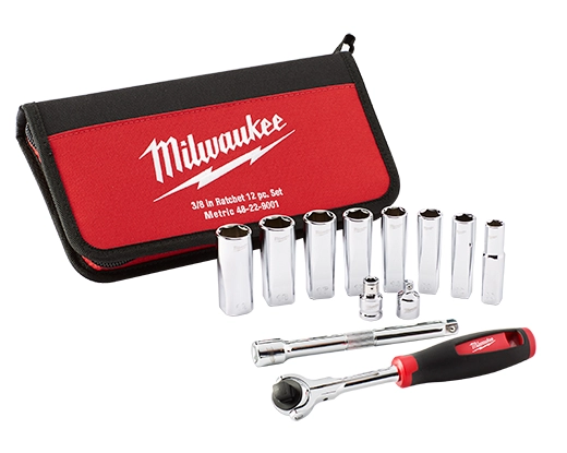 Juego de cubos métricos con boca de 3/8",12 piezas Milwaukee 48-22-9001