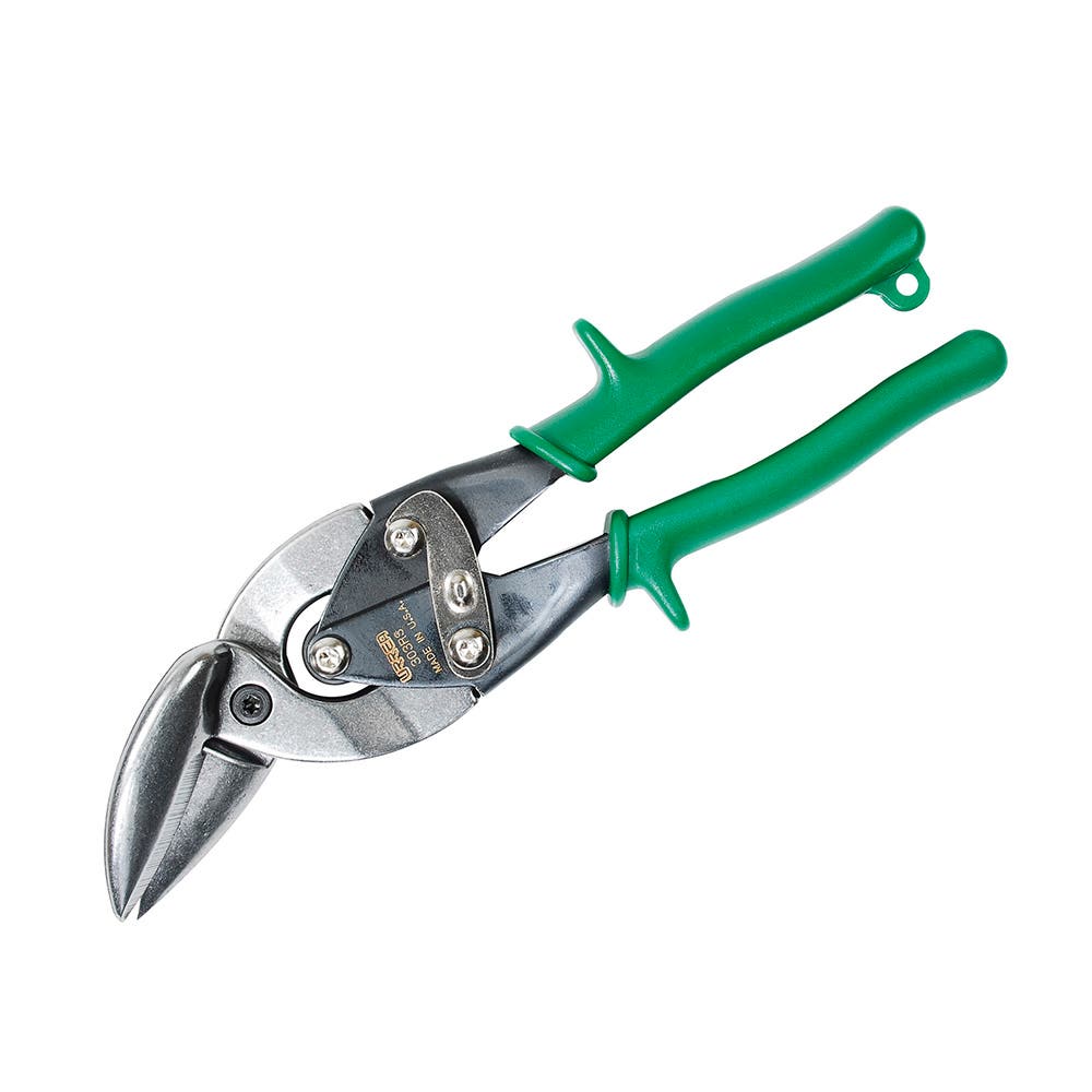 Tijera para hojalatero tipo aviación acodada derecha con mango rubber grip de 10" Urrea 303RS - imagen 2