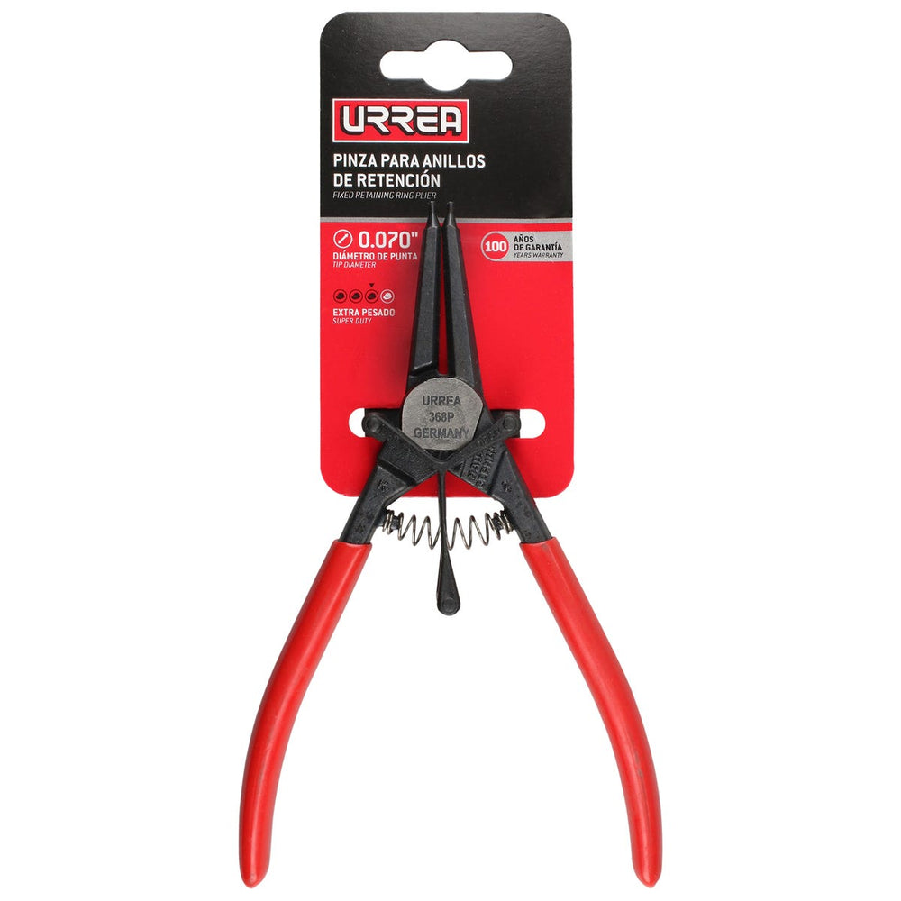 Pinza para anillos de retención con mango rubber grip forjadas tipo externo ángulo de 0° Urrea 368P - imagen 4