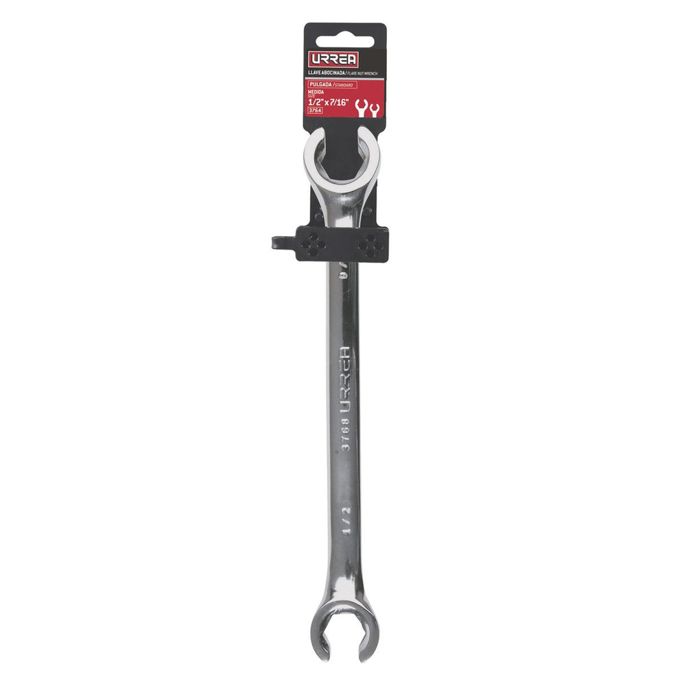 Llave abocinada pulido espejo en pulgadas, 6 puntas, 3/8" x 7/16" Urrea 3764 - imagen 3