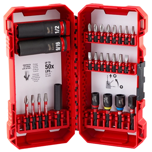 Juego de 26 piezas puntas PHILLIPS, planas, TORX, cuadradas, sockets, dados Milwaukee 48-32-4408 – imagen 2