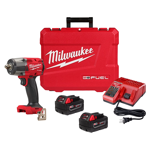 Kit de llave de impacto de torque medio M18 FUEL™ de 1/2" con retención de pasador Milwaukee 2962P-22R
