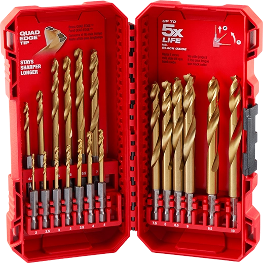 Juego de brocas de titanio métricas SHOCKWAVE Impact Duty™ RED HELIX™ de 19 piezas Milwaukee 48-89-4860