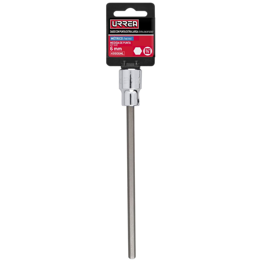 Dado con punta hexagonal extra larga cuadro de 3/8", métrico, 6 mm Urrea 49906ML - imagen 3