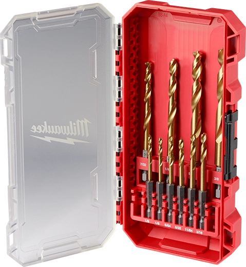 Set de Brocas de Titanio Shockwave RED HELIX de 10 piezas Milwaukee 48-89-4633