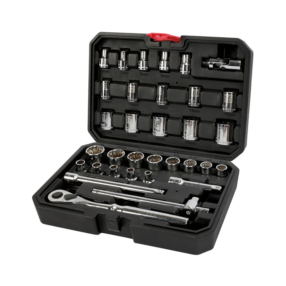 Juego de dados y accesorios cuadro de 3/8" combinado, 33 piezas Urrea 5200CB - imagen 4