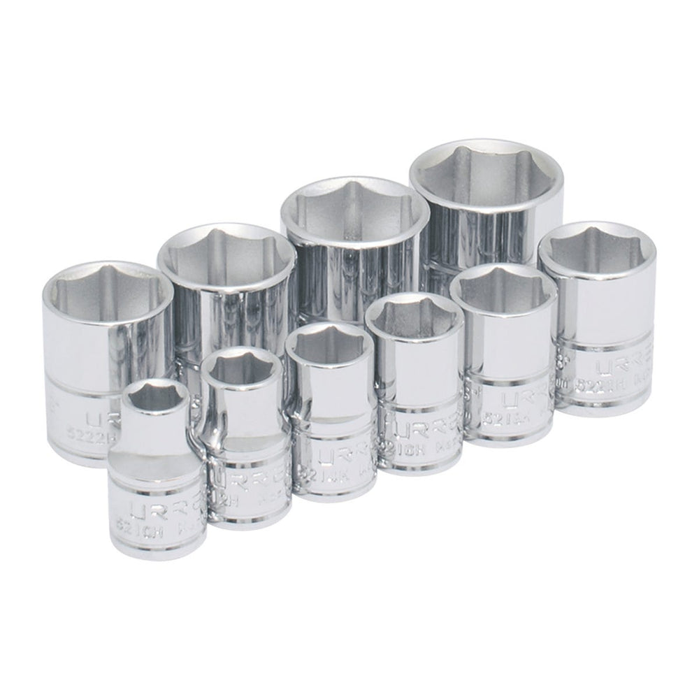 Juego de dados cuadro de 3/8", 6 puntas, en pulgadas, 10 piezas Urrea 52122 - imagen 2