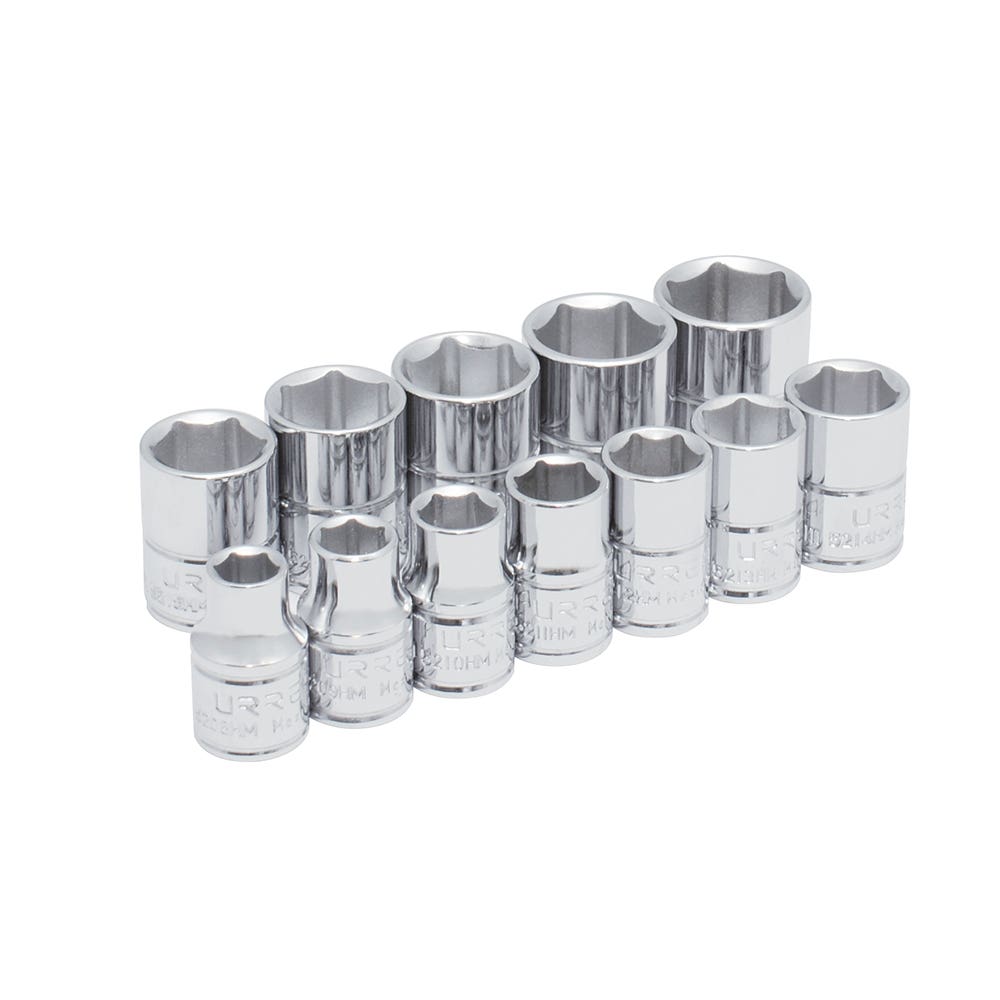 Juego de dados cuadro de 3/8", 6 puntas, métricos, 12 piezas Urrea 52212 - imagen 2