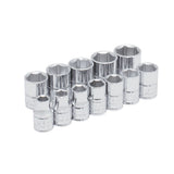 Juego de dados cuadro de 3/8", 6 puntas, métricos, 12 piezas Urrea 52212
