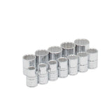 Juego de dados cuadro de 3/8", 12 puntas, métricos, 12 piezas Urrea 52216