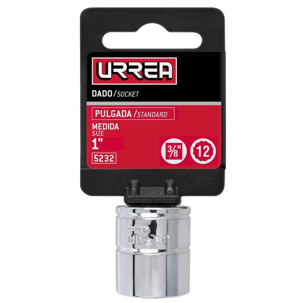 Dado cuadro de 3/8", 12 puntas, en pulgadas, 1" Urrea 5232 - imagen 3