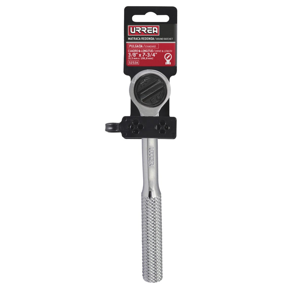 Matraca reversible cabeza redonda, para dado cuadro de 3/8" Urrea 5252A - imagen 3