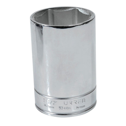 Dado largo cuadro de 1/2", 6 puntas, en pulgadas, 1-1/2" Urrea 5348H