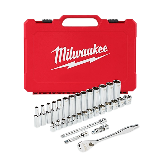 Juego de trinquete con boca de 3/8" y cubos métricos, 32 unidades Milwaukee 48-22-9508