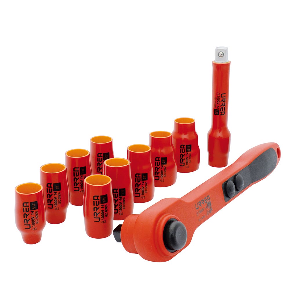 Juego de dados y accesorios cuadro de 1/2" métricos para 1000 V, 11 piezas Urrea 5400MV - imagen 2