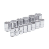 Juego de dados cuadro de 1/2", 12 puntas, en pulgadas, 14 piezas Urrea 5400PA - imagen 2