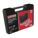Juego de dados y accesorios cuadro de 1/2" métrico 17 piezas, con estuche plástico Urrea 5400PM - imagen 3