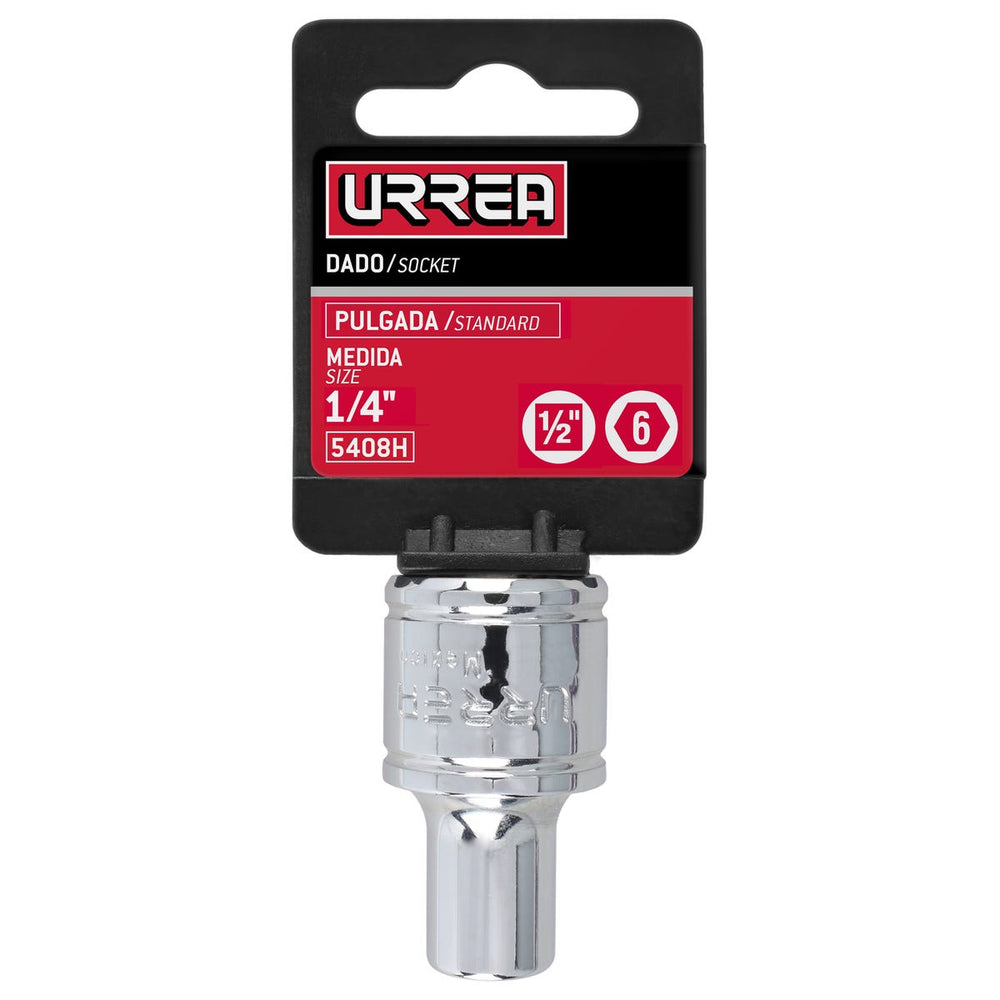 Dado cuadro de 1/2", 6 puntas, en pulgadas, 1/4" Urrea 5408H - imagen 3