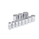 Juego de dados cuadro de 1/2", 12 puntas, en pulgadas,11 piezas Urrea 54111 - imagen 2