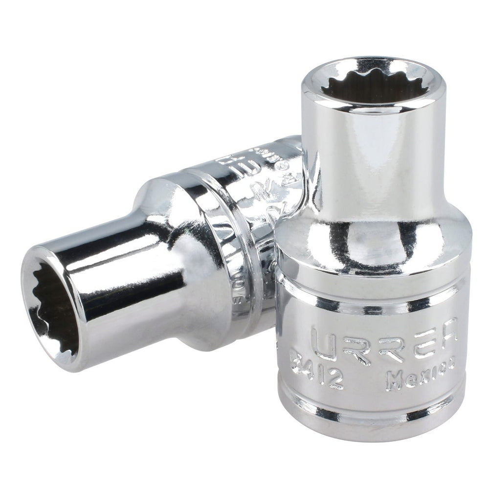 Dado cuadro de 1/2", 12 puntas, en pulgadas, 3/8" Urrea 5412