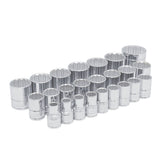 Juego de dados cuadro de 1/2", 12 puntas, métricos, 24 piezas Urrea 54211 - imagen 2