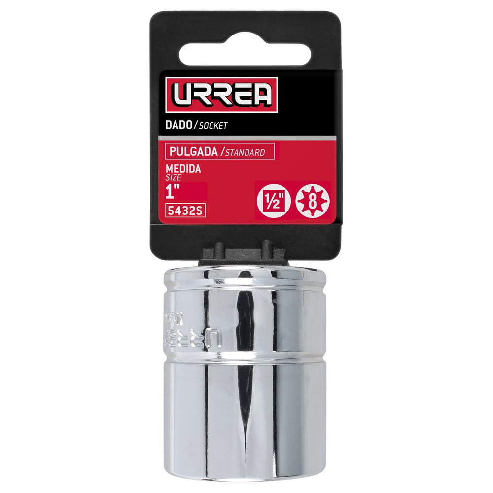 Dado cuadro de 1/2", 8 puntas, en pulgadas, 1" Urrea 5432S - imagen 2