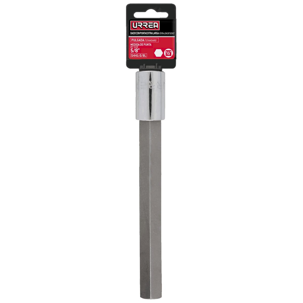 Dado con punta hexagonal extra larga cuadro de 1/2", en pulgadas, 5/8" Urrea 5441-5/8L