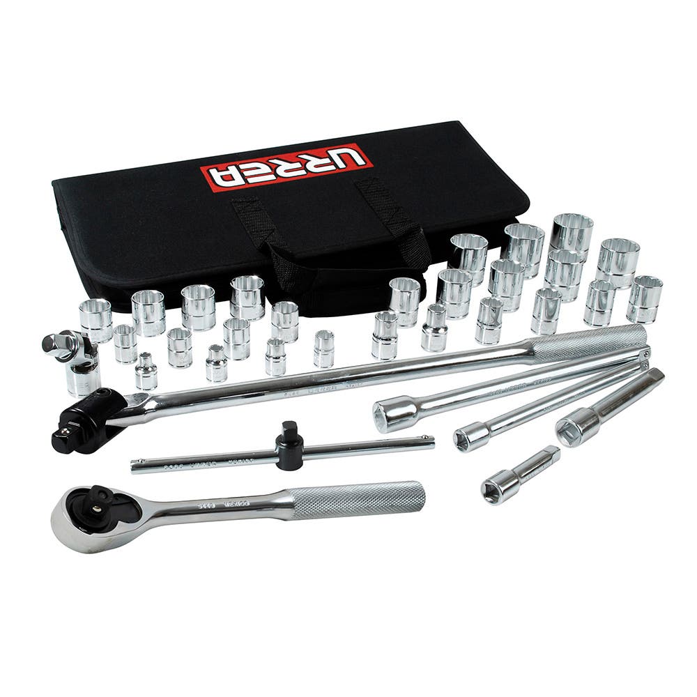 Juego de dados y accesorios cuadro de 3/8" y 1/2" en pulgadas, 35 piezas Urrea 5452PT - imagen 2