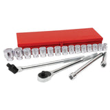 Juego de dados y accesorios cuadro de 3/4" métrico 6 puntas, 20 piezas Urrea 55200H - imagen 2