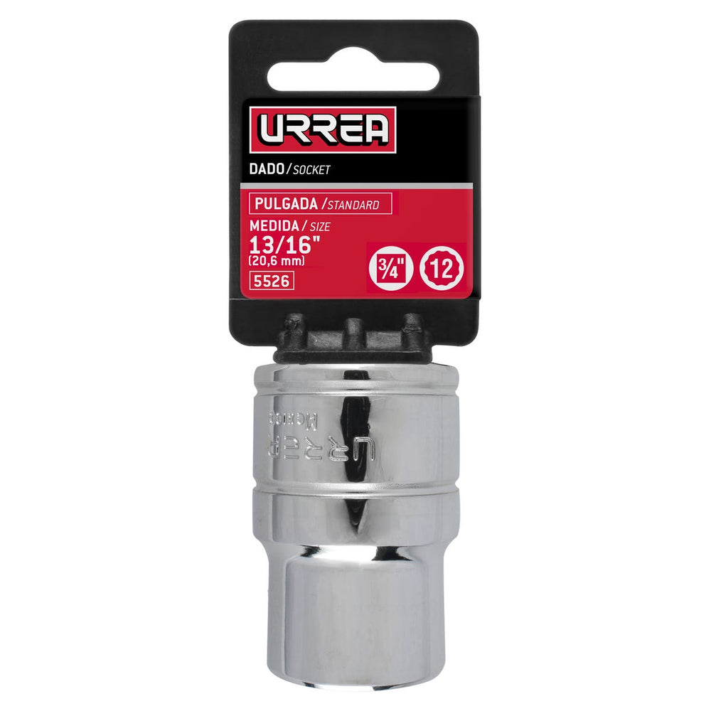 Dado cuadro de 3/4", 12 puntas, en pulgadas, 13/16" Urrea 5526 - imagen 3