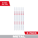 Hoja bimetálica para sierra caladora de 5-1/4" 24 TPI (paquete por 5) Milwaukee 48-42-5166 - imagen 2