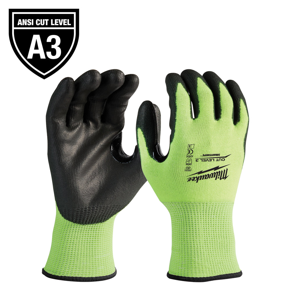 Guantes de corte de alta visibilidad nivel 3 bañados en poliuretano - M talla M Milwaukee 48-73-8931 - imagen 2