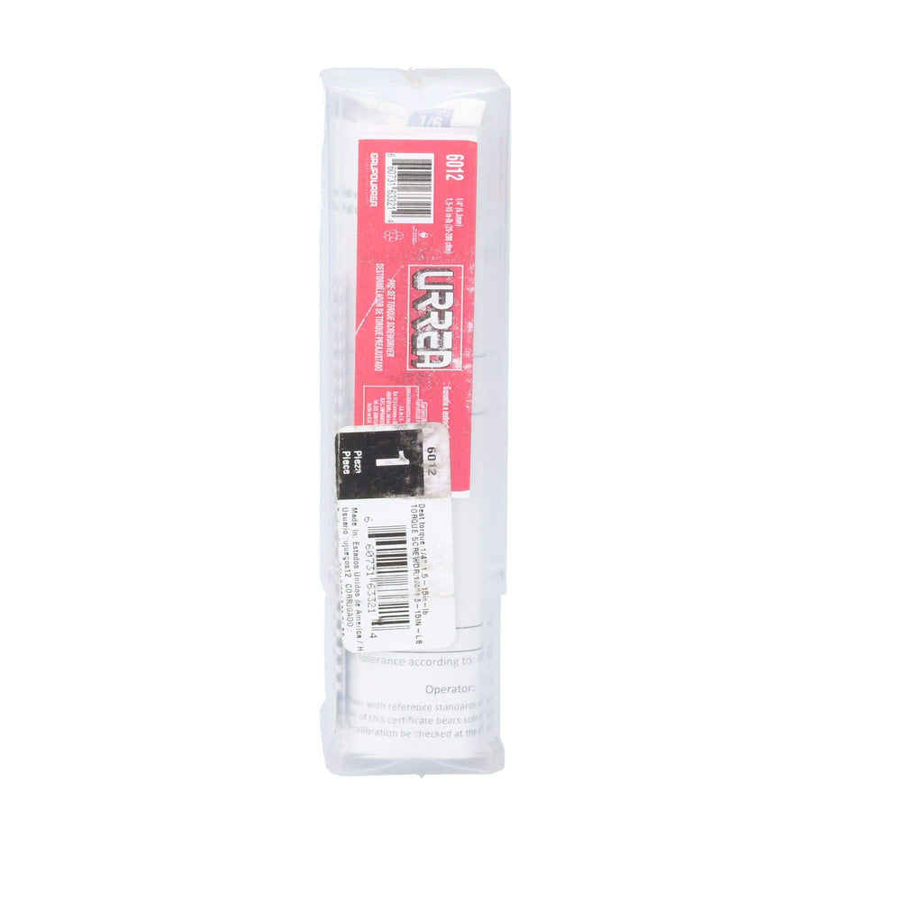 Destornillador de torque preajustado con mango plástico cuadro de 1/4", 1.5-15 in-lb Urrea 6012