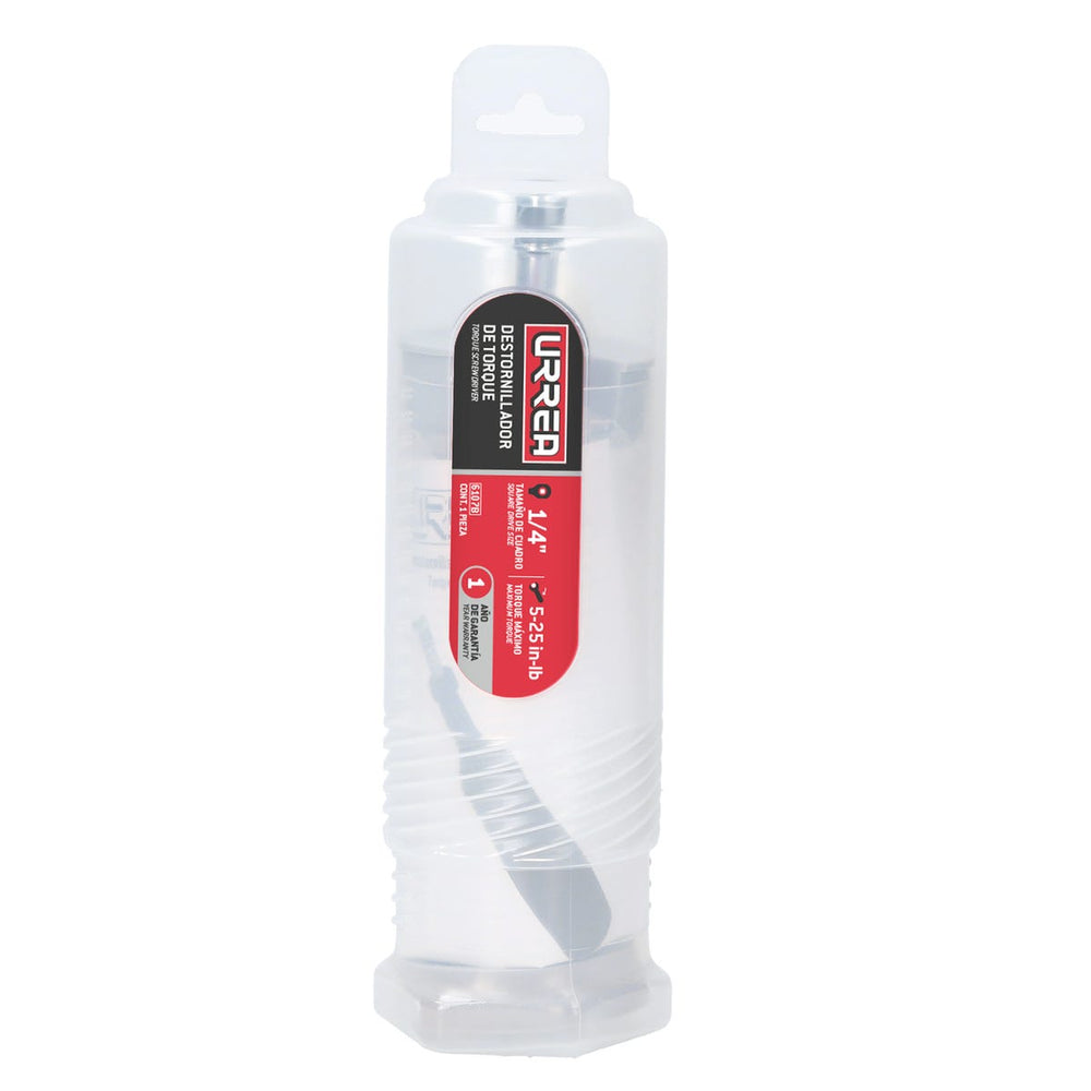 Destornillador de torque microajustable con mango plástico cuadro de 1/4", 5-25 in-lb Urrea 6107B - imagen 3