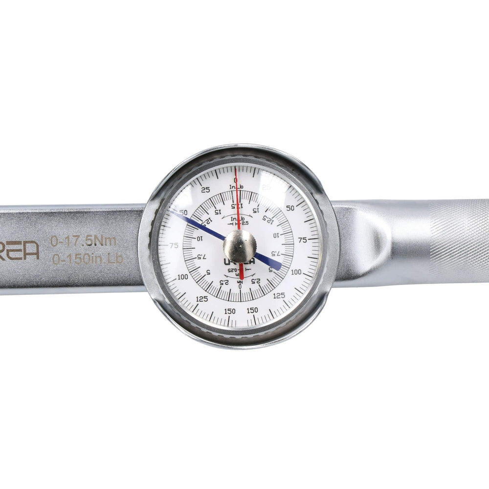 Torquímetro de carátula con cuerpo de aluminio cuadro de 3/8", 30-150 in-lb Urrea 6119 - imagen 7