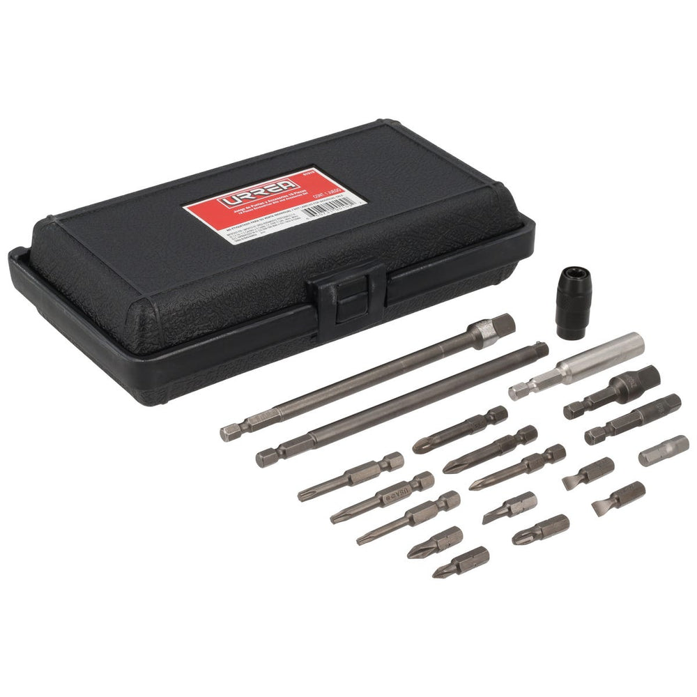 Juego de puntas y accesorios cuadro de 1/4", 19 piezas en caja plástica Urrea 61919 - imagen 3